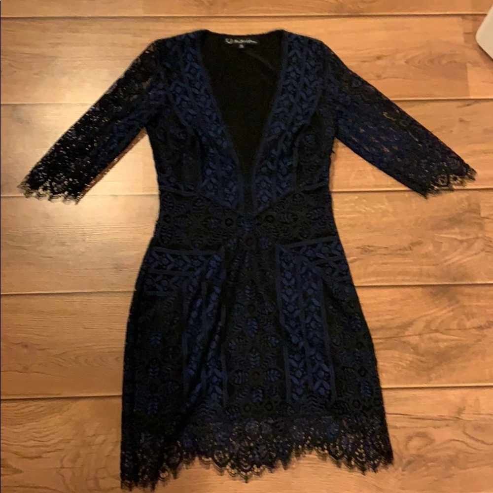 For love and lemons navy and black lace dress